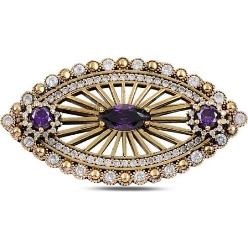 Silverlina Silver Zircon Stone Authentic Brooch