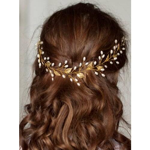 Bridal Gold Leaf headpiece Hair Vine Gold leaf hair piece Wedding Gold leaf headband Grecian headpiece Woodland leaf Headband