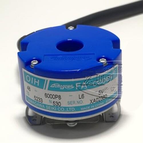 TAMAGAWA Optical Hollow Shaft Encoder 6000P/R OIH48-6000P8-L6-5V TS5233N530 8 pole DC5V Line Driver UVW output encoder