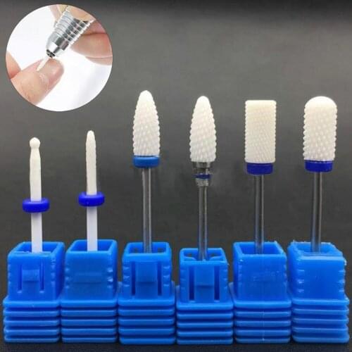 Bullet Ceramic Nail Drill Bit Rotate Burr Milling Cutter For Manicure Pedicur Tools Electric Nail Drill Accessories