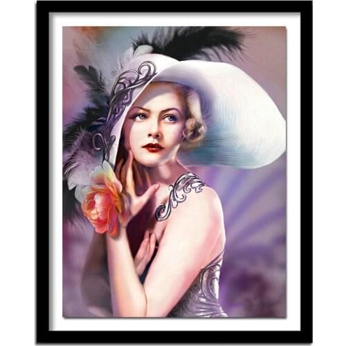 All, Diamond Embroidery, People, Beautiful Woman In Hat, 5d, Diamond Painting, Cross Stitch, 3d, Diamond , Sewing Thread