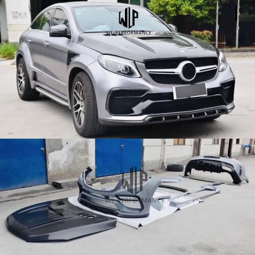 W292 GLE Coupe GLE63 Wide Car body kit Carbon fiber PP front bumper rear bumper engine hood for Benz W292 GLE Coupe