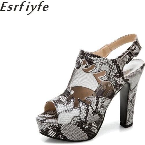 ESRFIYFE 2021 New Fashion Back Strap Sandals Women Summer Platform High Heels Shoes Woman Peep Toe Sexy Nightclub Shoes