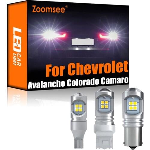 Zoomsee 2Pcs White Reverse LED For Chevrolet Avalanche Colorado Silverado Camaro Corvette Canbus Exterior Backup Tail Bulb Light
