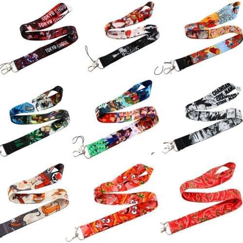 10pcs/lot BH1653 Cartoon Tokyo Avengers Chainsaw man Lanyard Chili Design Lanyard For Key Phone ID Card DIY Neck Strap Lanyard