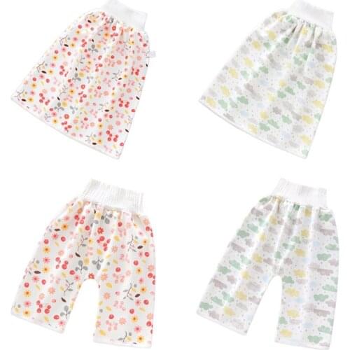 2 in 1 Comfy Children Baby Cotton Diaper Skirt Shorts Anti Bed-wetting Waterproof Potty Training Nappy Pants