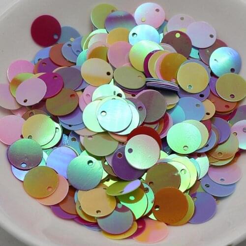 2000 Mixed Color Flat Round loose sequins Paillettes Top Hole 10mm sewing Wedding craft