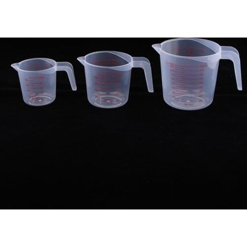 3pcs 250/500/1000ml Transparent Plastic Measuring Cup Jugs Kitchen Baking Container with Scale for Flour Sugar Water Measure