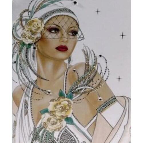 5D DIY Diamond Painting Full Square Sexy woman flowers 3D diamond embroidery sale mosaic Rhinestone wedding decoration FG1395