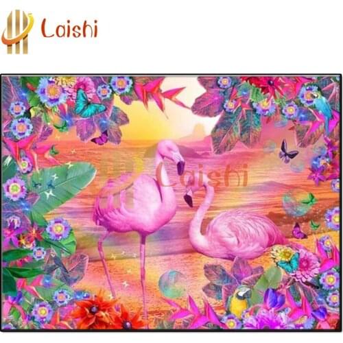 Diy diamond painting Beautiful Flamingo rhinestone mosaic cross stitch 5d embroidery kits animal full square round drill decor
