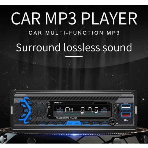 VODOOL Car Radio Stereo Player Digital Bluetooth Car MP3 Player AUX-in FM Radio Stereo Audio Music USB/SD with In Dash AUX Input
