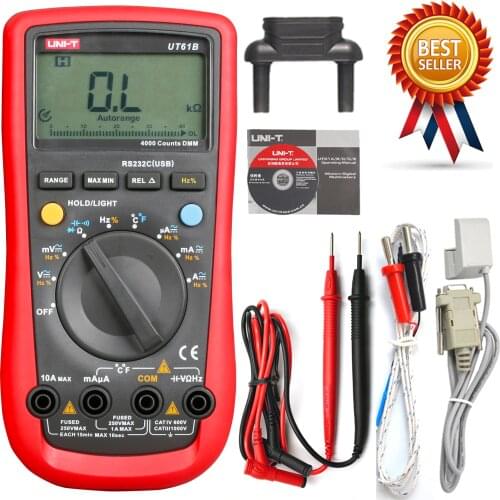 UNI-T UT61B DMM Digital Multimeters 3999 Count Auto Range USB PC Software Auto Power Off Best Accuracy 1% 0.5s Fast Test