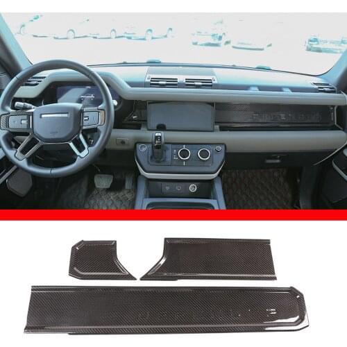 For 2020-2022 Land Rover Defender 90 110 real carbon fiber instrument panel wordmark decorative panel interior accessories LHD