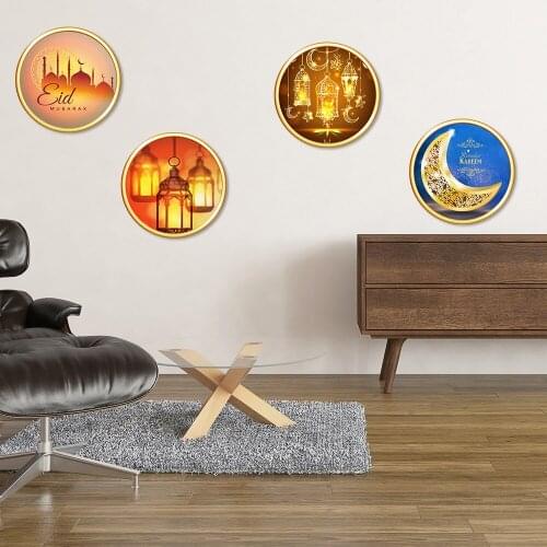 Islamic Ramadan 3D Acrylic Mirror Wall Sticker Eid Mubarak Wall Decal for Home Living Room Bedroom TV Backdrops Decor 30x30cm