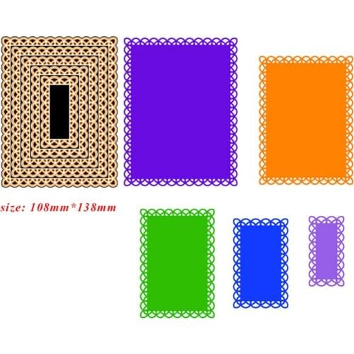 JMCRAFT Rectangular Lace Border #2 Metal Cutting Dies DIY Scrapbook Handmade Paper Craft Metal Steel Template Dies