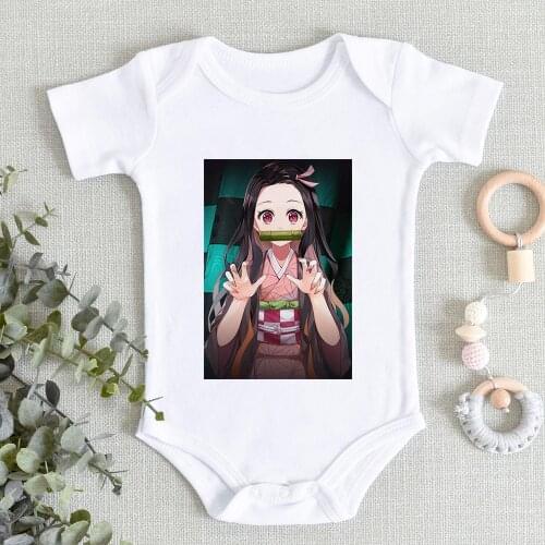 Streetwear Kimetsu No Yaiba Demon Slayer Baby Girl Boy Romper Aesthetic Graphic Baby Clothes Ropa De Debe Japanese Anime