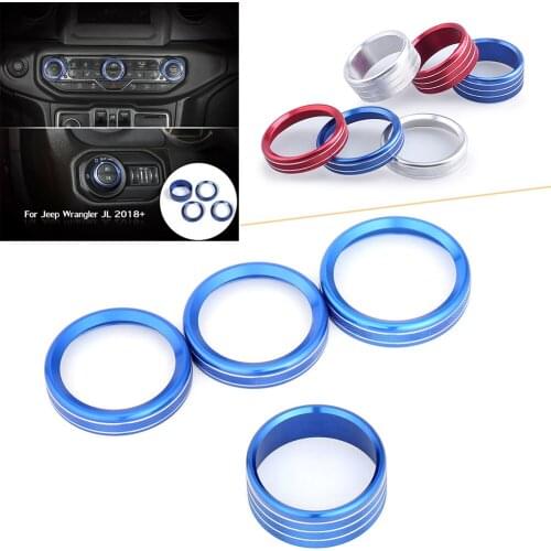 RED 4x Air Conditioner Switch Knob Ring Cover Trim For Jeep Wrangler JL 2018 2019
