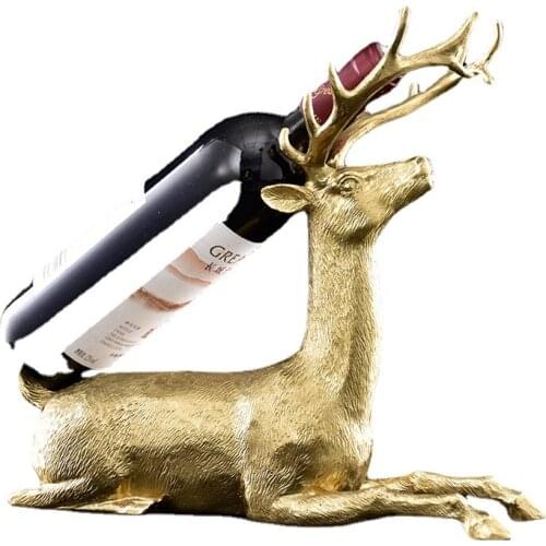 Copper Gold Deer Wine Bottle Holder Wine Bottle Holder Statues Wine Rack Gold
