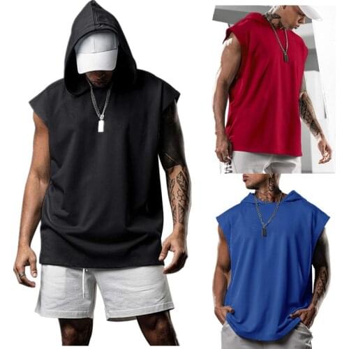 New Mens Vest Loose Pullover Athleisure Sleeveless Hoodie Mens Fashion Sweatshirt