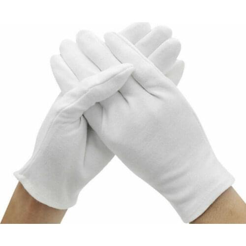 6Pairs White Soft Cotton Inspection Gloves Handling Work Gloves Jewelry Touch Gloves Coin Jewelry Inspection Size S M L XL Anti