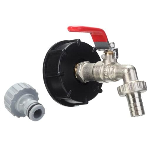 S60x6 IBC Faucet Tank Drain Adapter to Brass Garden Tap with 1/2Inch Water Nozzle 15x9x7.2cm Ibc Tank Connector Garden Tools