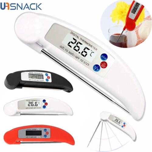 TS-90 Foldable Food Thermometer with Probe Digital Food BBQ Meat Oven Kitchen Thermometer Cooking Water Oil Temperature Testing