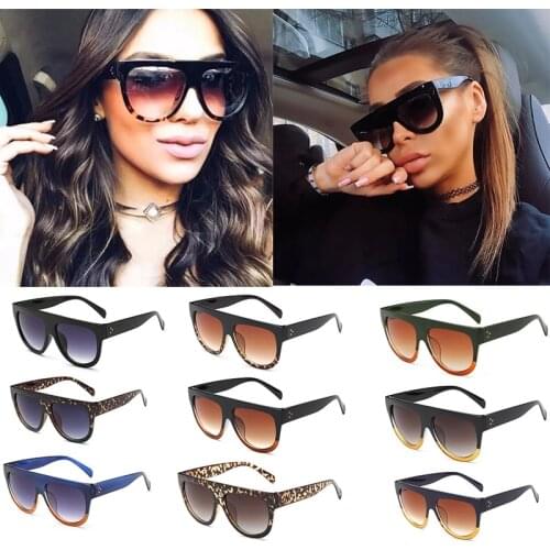 Wholesale Cute Womens Shades black oversized sunglasses women Vintage Summer Square Flat Top Sunglasses Unisex Bulk Glasses