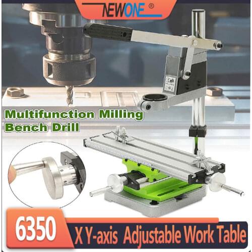 Precision multifunction Milling Machine Bench drill Vise worktable X Y-axis adjustment Coordinate table+2.5" Parallel-jaw vice