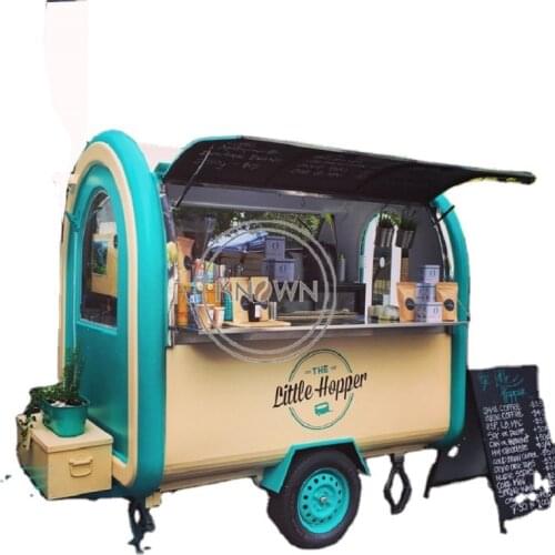 Stainless Steel Food Van Trailer Mobile Fast Food Cart On Street Snack Ice Cream Kiosk Customizabled