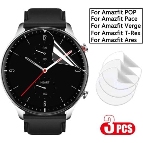 3D Curved HD Clear Full Coverage Screen Protector Film For XiaoMi HuaMi Amazfit POP Pace Verge T-Rex Ares For Amazfit GTR 2 2E