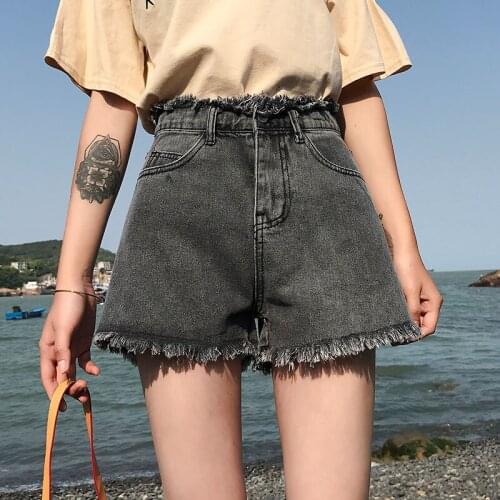 Female Denim Shorts High Waist Womens Denim Pants Tide Female Summer New Solid Loose Mom Shorts Jeans Streetwear