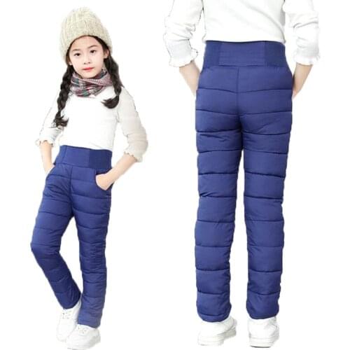 Toddler Kid Boys Girls Winter Pants Cotton Padded Thick Warm Trousers Waterproof Ski Pants 9 10 12 Year High Waist Leggings Baby