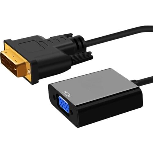 1PCS DVI To VGA Cable DVI Revolution To VGA Female Converter 24+1 HD 1080p Adapter Cable for Set-top Box Game Console To Project