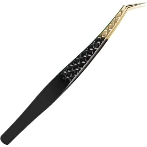 1pc Eyelash Grafting Tweezers Mirror Black Gold Precision Eyelash Tweezers Eyelash Extension Eyebrow Beauty Eyelash Tweezers