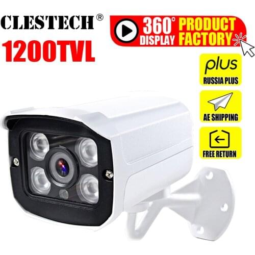 1200TVL Metal 1/3cmos cctv Camera Waterproof IP66 Outdoor Security IR-CUT 4led array Infrared 30m Night Vision security vidicon