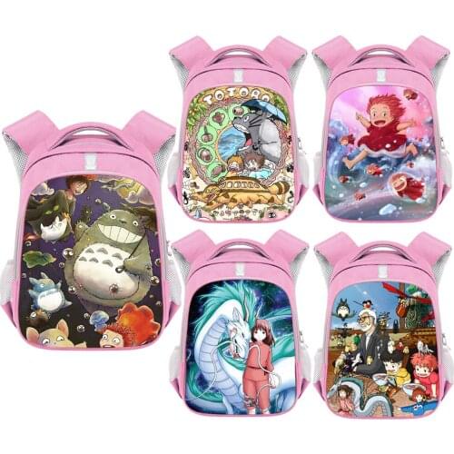13 Inch Anime Ponyo / Totoro Backpack Chilren School Bags Cartoon Kids Kindergarten Bags Boys Girls Schoolbags Bookbag Gift