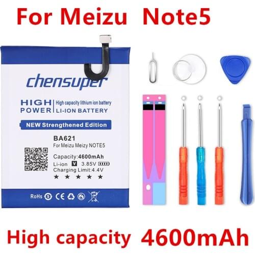 2PCS/NEW 4600mAh BA621 Battery for Meizu Note 5 Bateria with Tracking Number High quality