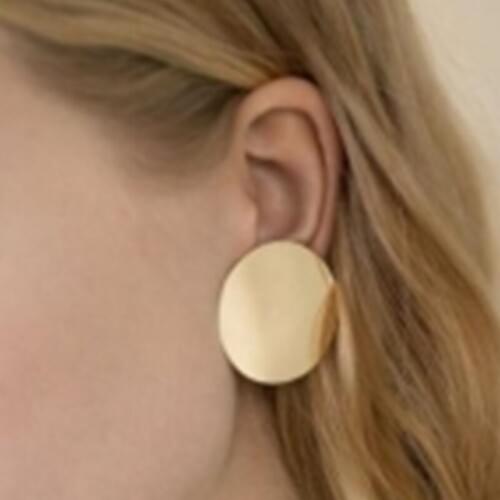 2019 Fashion Gold Round Earrings Women Minimalist Jewelry Women Button Earrings Wholesale Women Earrings