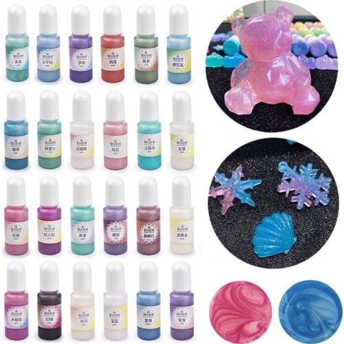 24 Colors 10g Resin Pigments Mermaid Pearl Liquid Colorant DIY Epoxy Resin Mold Polarized Pigments Jewelry Making Tools Dye