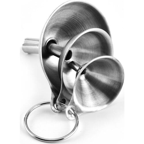 3Pcs Mini Small Mouth Funnel Stainless Steel Filling Hip Flask Beer Liquid Oil Kitchen Gadget Spice Wine Flask Filter Funnel