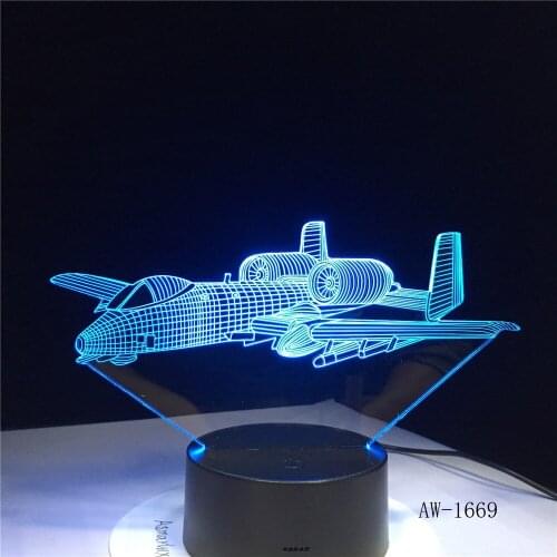F16 Fighting Plane 3D Lamp light Fighter Jet Kit Remote Switch Night Light Colored lights t Baby Bedroom Table Lamp AW-1669