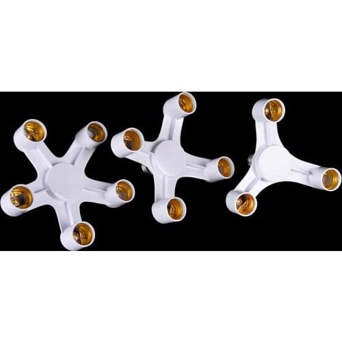 E27 To 3/4/5 E27 Base Adapter Converter 3/4/5 In 1 E27 Bulb Adapter Splitter Pendant Lamp Holder White Screw Lighting Fixture