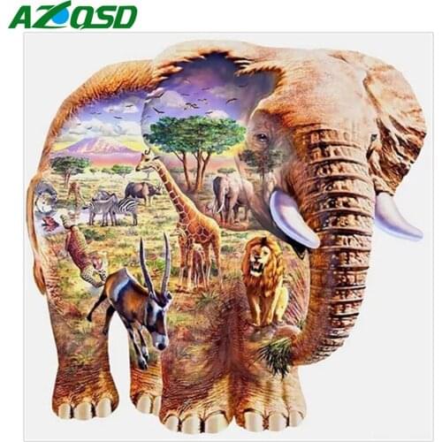 AZQSD Diamond Embroidery 5d Animal Diamond Painting Elephant Mosaic Craft Kit Picture Of Rhinestones Needlework Home Decoration