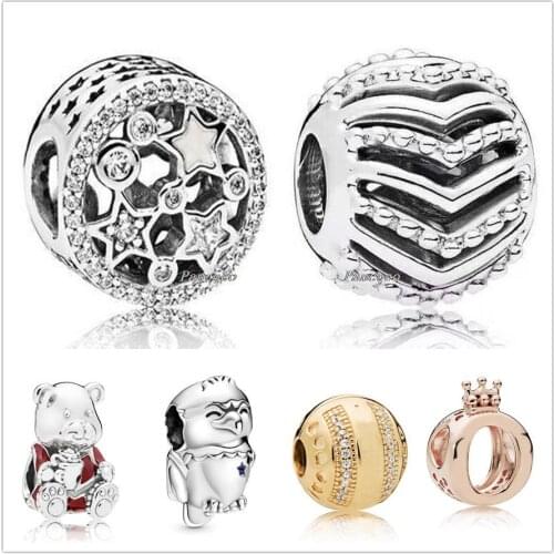 Authentic 925 Sterling Silver American Bald Eagle With USA flag Charm Beads Fit Pandora Bracelet & Necklace Jewelry