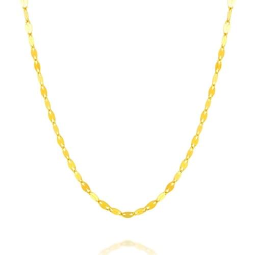 Solid AU750 18K Yellow Gold Necklace Womens Lips Link Chain Necklace 1.3mm P6245