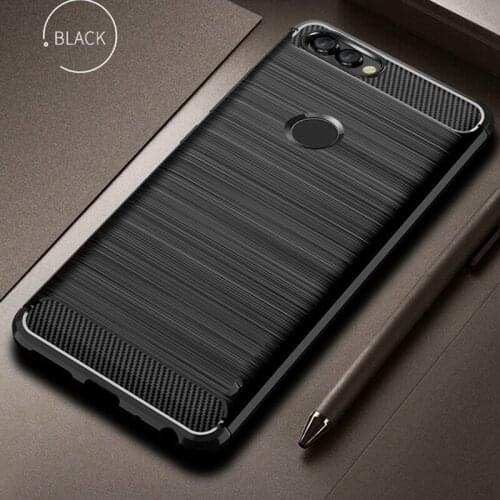 For Huawei P Smart Case Cover P Smart TPU Silicone Bumper Anti-Shock Soft Carbon Fiber Phone Cases Cover For Huawei P Smart 2018