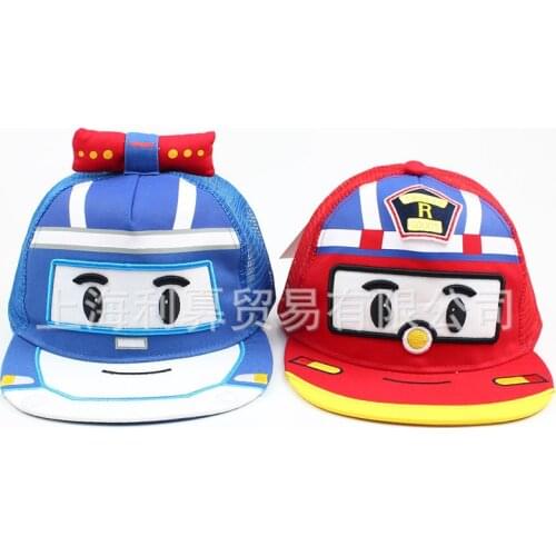 Robocar Korea kids Toy Robot Poli Cotton Cute Childrens Hats Caps Headgear Chapeau Party hat Kids Birthday Gift children toys