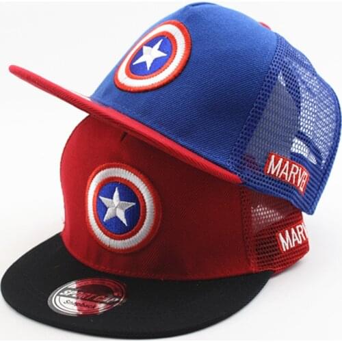 Disney Captain Americas Shield Kids Cap Sun Hat Summer Cartoon Anime Figure Baseball Caps Fashion Trend Hip-hop Hats 3-8Y