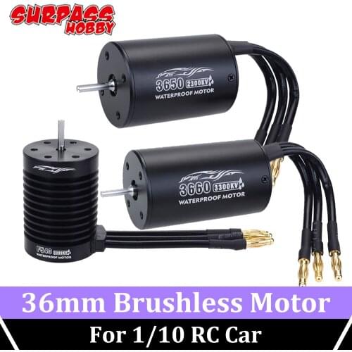 SURPASS HOBBY Brushless Motor 3650 3660 F540 Rc Motor 2s 3s 3.175mm Shaft 60A Esc for 1/10 RC Buggy Crawler Drift Racing Car