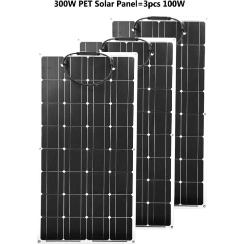 ETFE or PET Flexible Solar Panel 300W 200W 100W High Efficiency Solar Cell 12V 24V Battery Charge
